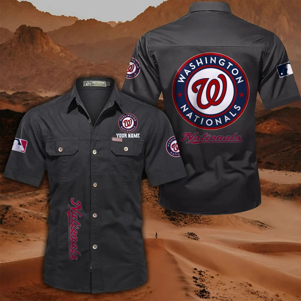 LIMITED EDITION - NEW CUSTOMIZED MLB28 WNS WASHINGTON NATIONALS MEN'S CARGO SHIRT