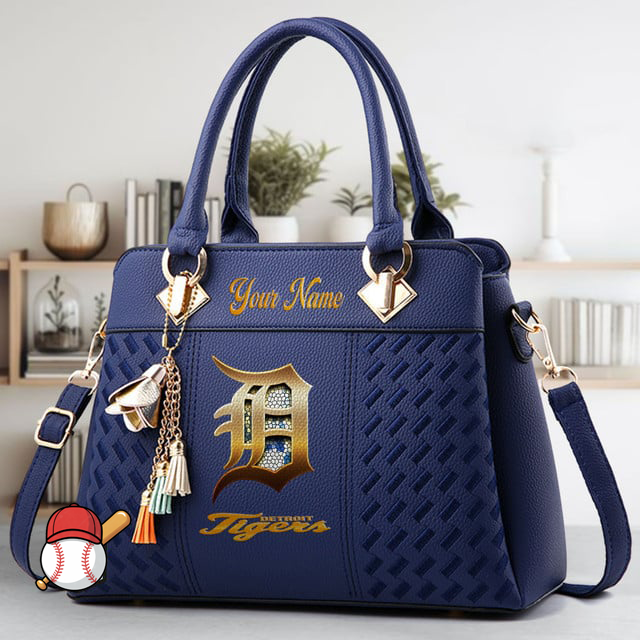 LIMITED EDITION - NEW CUSTOMIZED MLB16 DTS DETROIT TIGERS ZIP HANDBAG MULTICOLOR