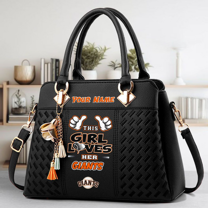 LIMITED EDITION - NEW CUSTOMIZED MLB06 SFG SAN FRANCISCO GIANTS ZIP HANDBAG MULTICOLOR