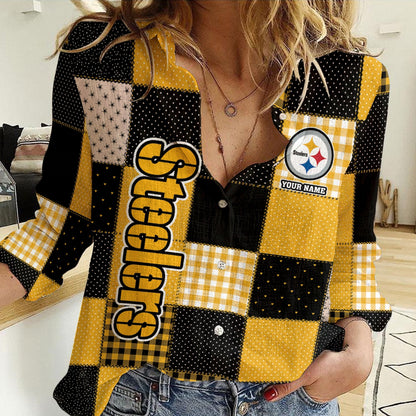 LIMITED EDITION - NEW CUSTOMIZED NFL14 PSB PITTSBURGH STEELERS WOMEN CASUAL SHIRT FOR FAN