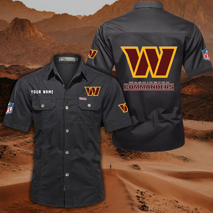 SPECIAL EDITION - NEW CUSTOMIZED NFL12 WTC WASHINGTON COMMANDERS MUTICOLOR MEN'S CARGO SHIRT