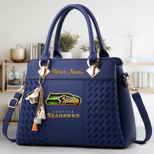 LIMITED EDITION - NEW CUSTOMIZED NFL06 SSH SEATTLE SEAHAWKS LUXURY HANDBAG IN MULTIPLE COLORS
