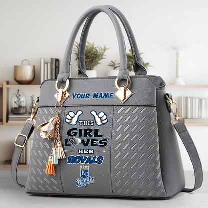 LIMITED EDITION - NEW CUSTOMIZED MLB19 KCR KANSAS CITY ROYALS ZIP HANDBAG MULTICOLOR