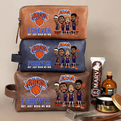 New York Knicks Leather Toiletry Bag