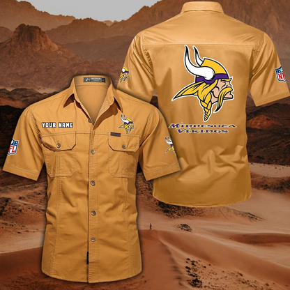 SPECIAL EDITION - NEW CUSTOMIZED NFL05 MVK MINNESOTA VIKINGS MUTICOLOR MEN'S CARGO SHIRT