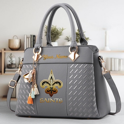 LIMITED EDITION - NEW CUSTOMIZED NFL24 NOS NEW ORLEANS SAINTS LUXURY HANDBAG IN MULTIPLE COLORS