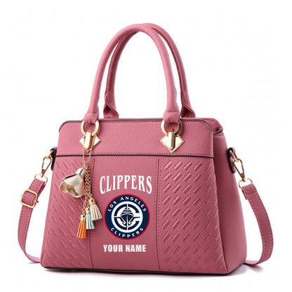 LIMITED EDITION - NEW CUSTOMIZED NBA10 LCL LOS ANGELES CLIPPERS ZIP HANDBAG MULTICOLOR
