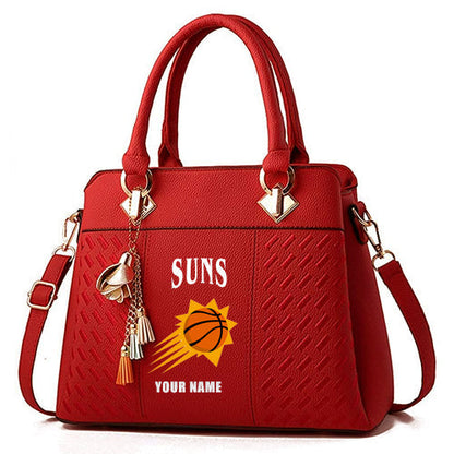 LIMITED EDITION - NEW CUSTOMIZED NBA21 PSU PHOENIX SUNS ZIP HANDBAG MULTICOLOR