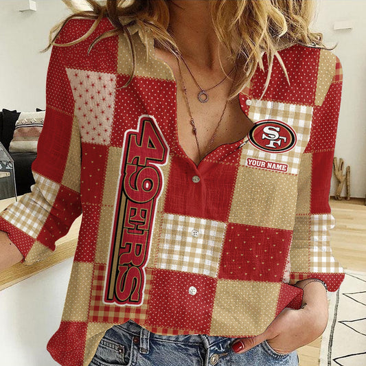 LIMITED EDITION - NEW CUSTOMIZED NFL11 SF49 SAN FRANCISCO 49ERS WOMEN CASUAL SHIRT FOR FAN