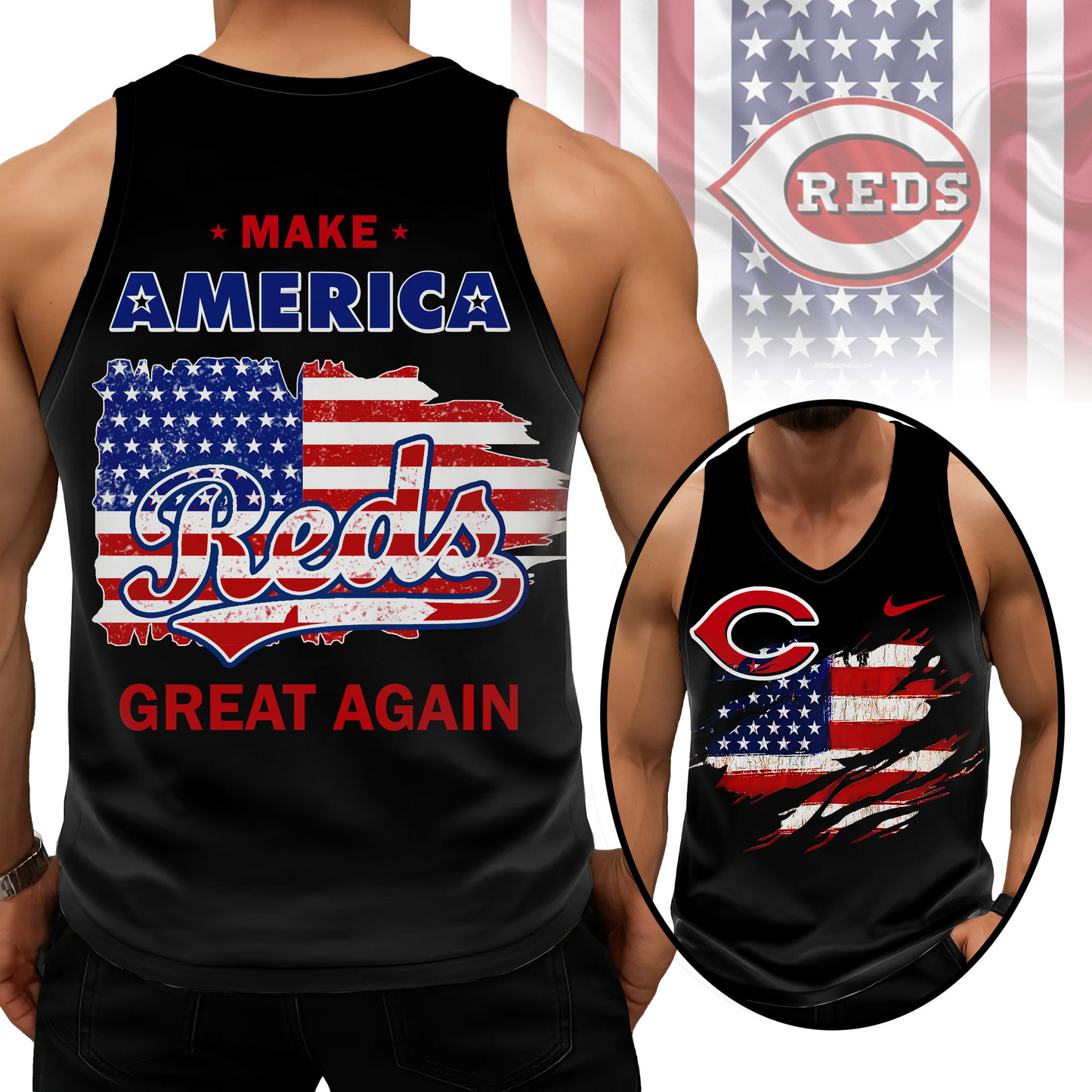 LIMITED EDITION - NEW CUSTOMIZED MLB05 CRS CINCINNATI REDS UNISEX TANK TOP