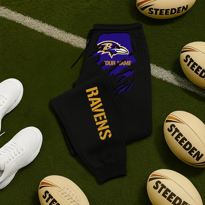 LIMITED EDITION - NEW PERSONALIZED NFL28 BTR BALTIMORE RAVENS JOGGERS