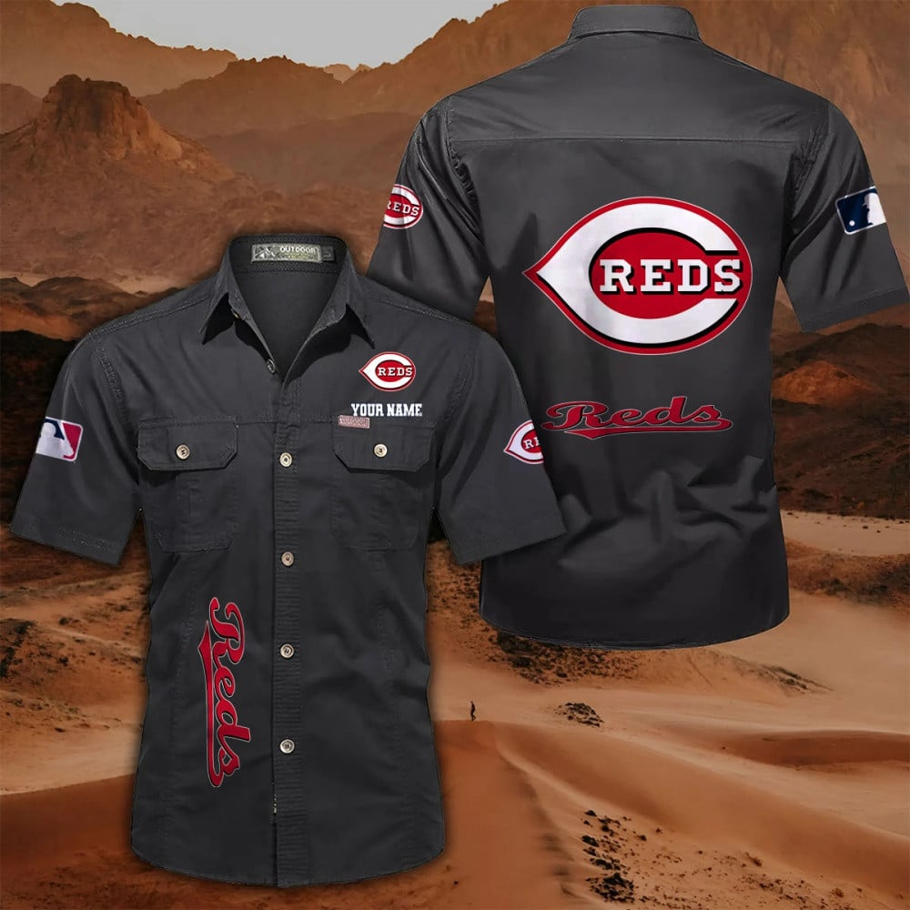 LIMITED EDITION - NEW CUSTOMIZED MLB05 CRS CINCINNATI REDS MEN'S CARGO SHIRT