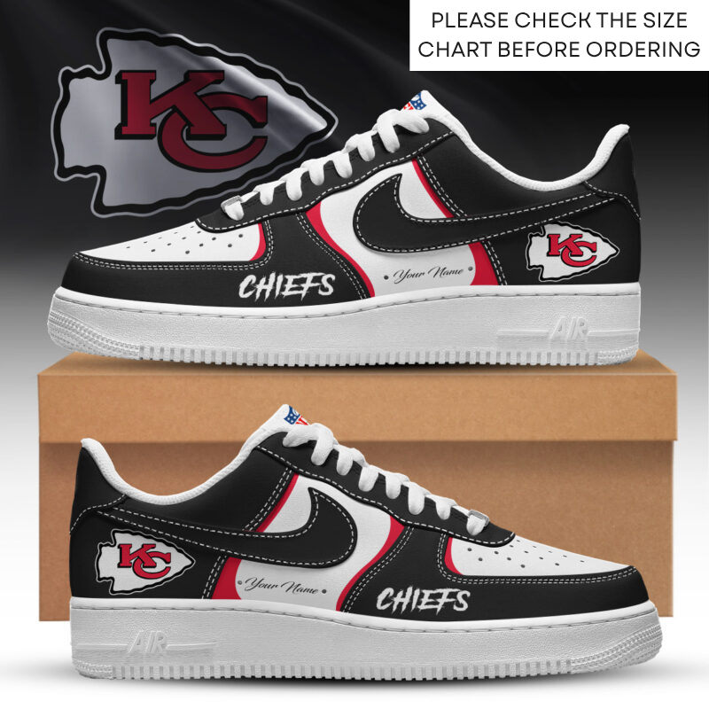 LIMITED EDITION - NEW CUSTOMIZED NFL01 KCC KANSAS CITY CHIEFS AF1 SHOES