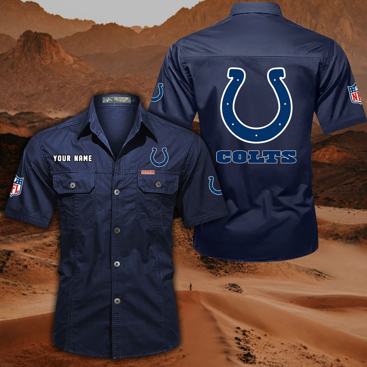 SPECIAL EDITION - NEW CUSTOMIZED NFL17 IDC INDIANAPOLIS COLTS MUTICOLOR MEN'S CARGO SHIRT