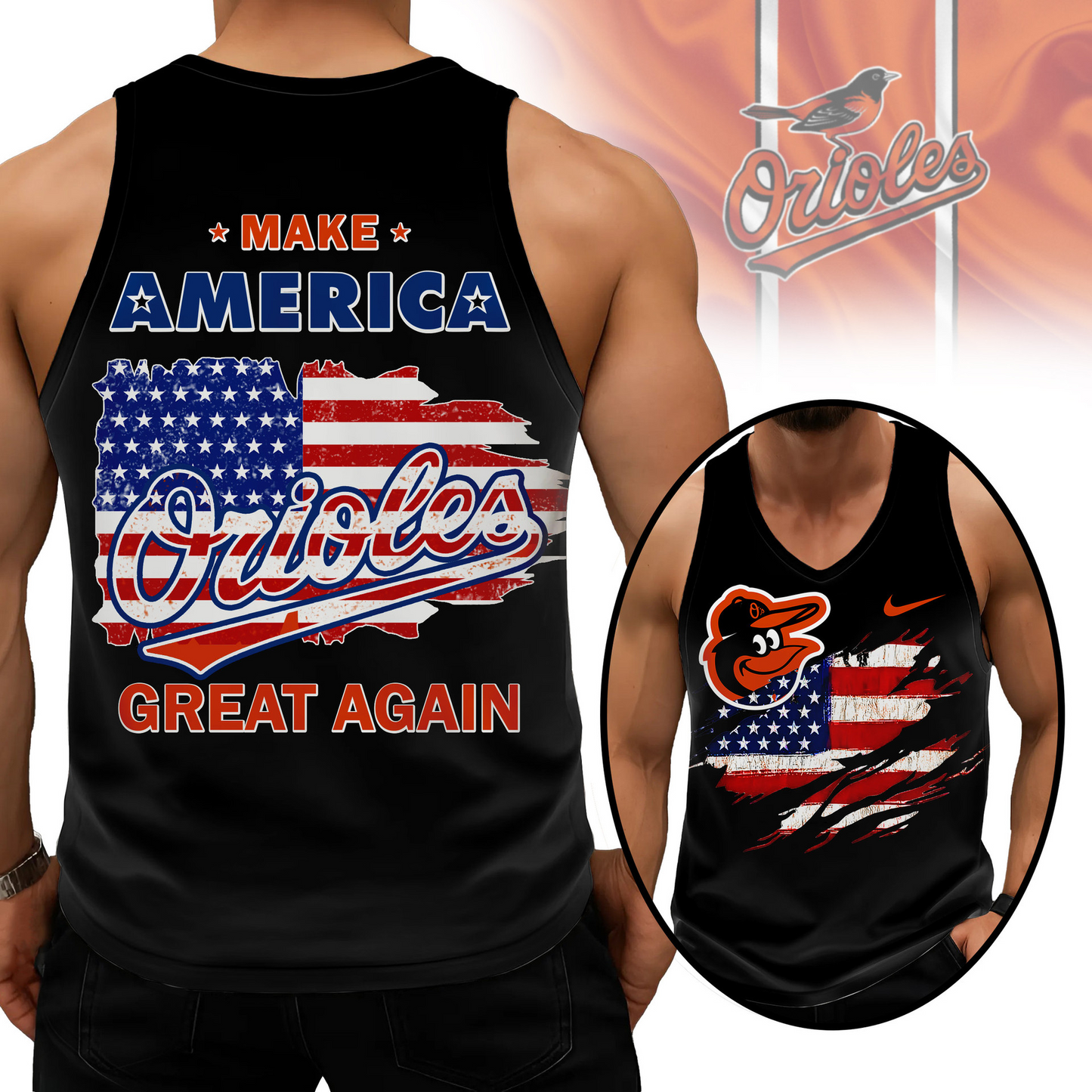 LIMITED EDITION - NEW CUSTOMIZED MLB25 BOS BALTIMORE ORIOLES UNISEX TANK TOP