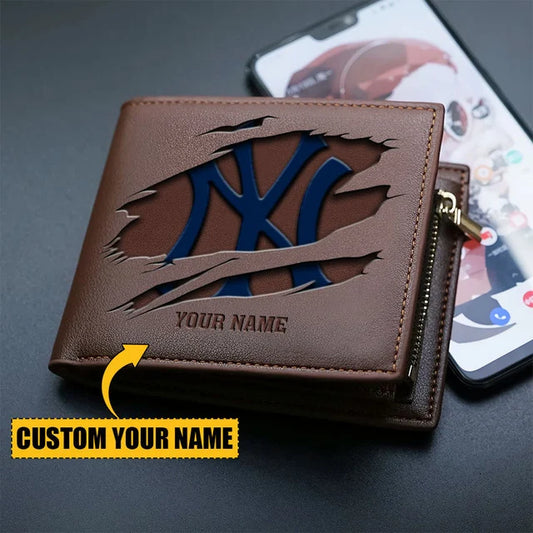 LIMITED EDITION - NEW CUSTOMIZED MLB01 NYY NEW YORK YANKEES LEATHER WALLET