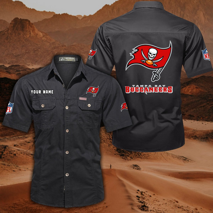 SPECIAL EDITION - NEW CUSTOMIZED NFL10 TBB TAMPA BAY BUCCANEERS MUTICOLOR MEN'S CARGO SHIRT