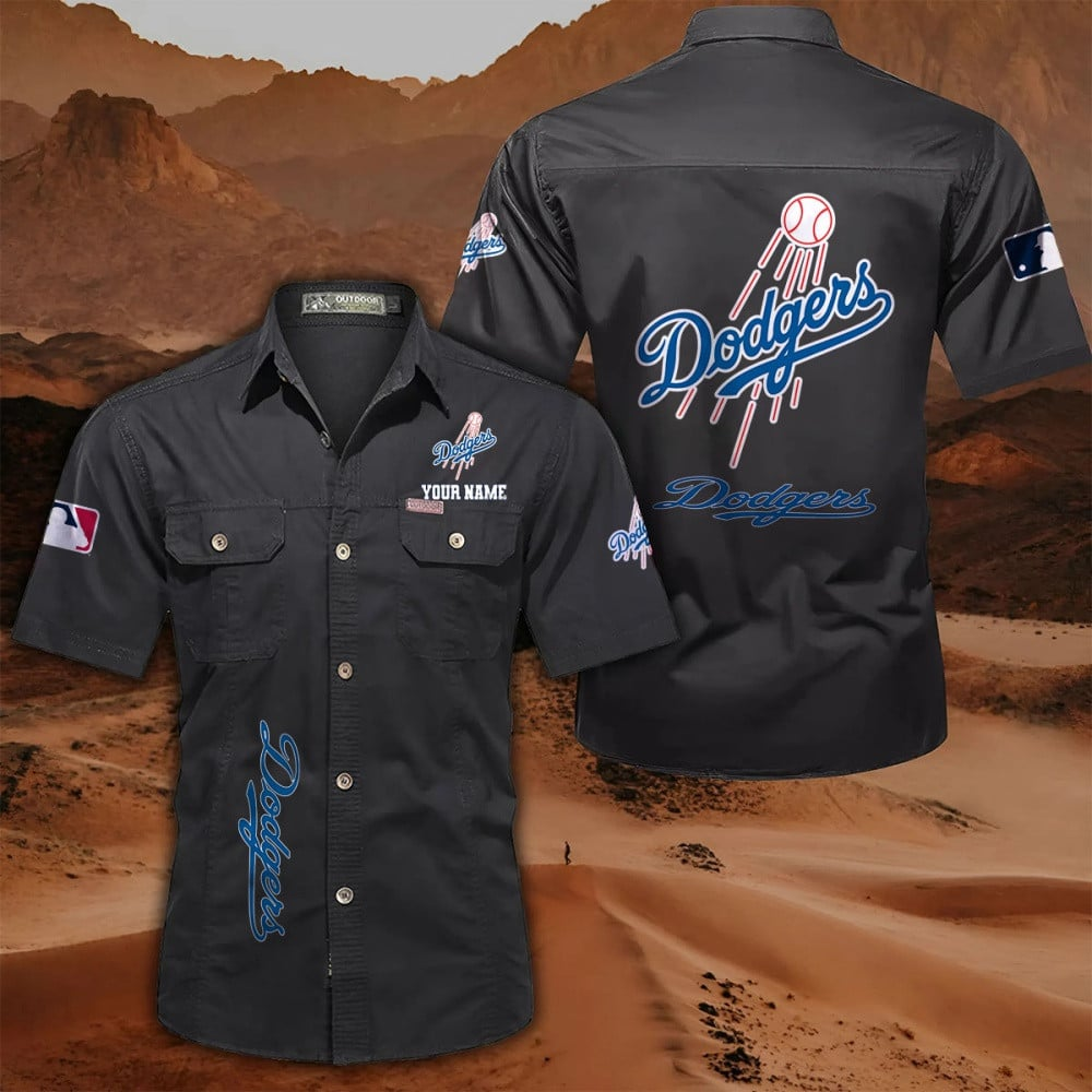 LIMITED EDITION - NEW CUSTOMIZED MLB02 LAD LOS ANGELES DODGERS MEN'S CARGO SHIRT