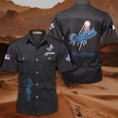LIMITED EDITION - NEW CUSTOMIZED MLB02 LAD LOS ANGELES DODGERS MEN'S CARGO SHIRT
