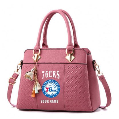 LIMITED EDITION - NEW CUSTOMIZED NBA26 P76 PHILADELPHIA 76ERS ZIP HANDBAG MULTICOLOR