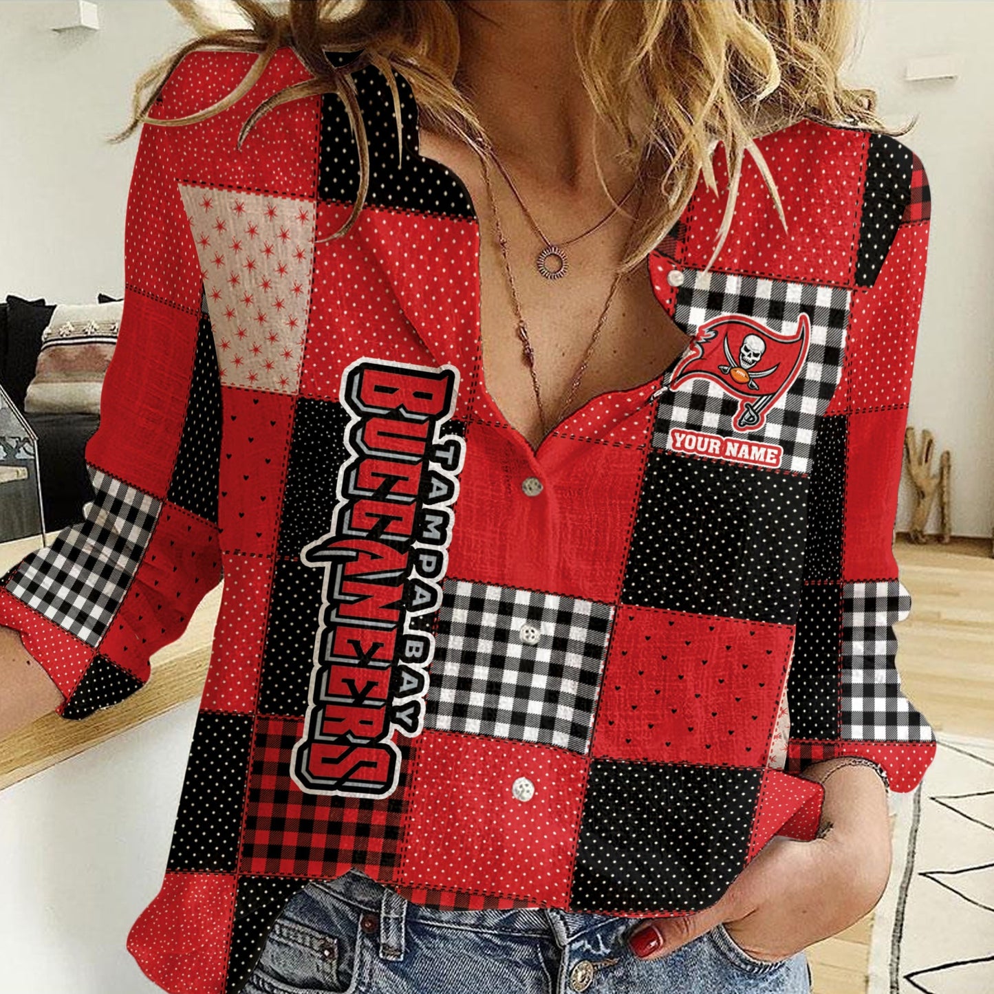 LIMITED EDITION - NEW CUSTOMIZED NFL10 TBB TAMPA BAY BUCCANEERS WOMEN CASUAL SHIRT FOR FAN