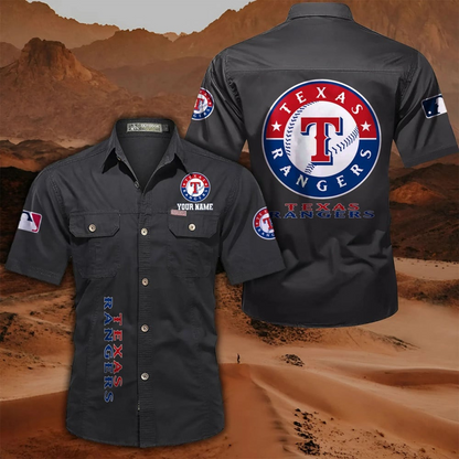 LIMITED EDITION - NEW CUSTOMIZED MLB08 TRS TEXAS RANGERS MEN'S CARGO SHIRT
