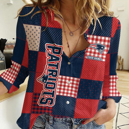 LIMITED EDITION - NEW CUSTOMIZED NFL27 NEP NEW ENGLAND PATRIOTS WOMEN CASUAL SHIRT FOR FAN