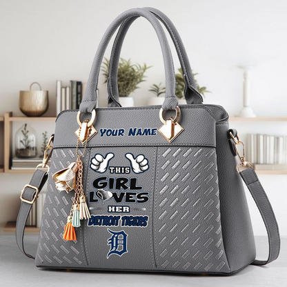 LIMITED EDITION - NEW CUSTOMIZED MLB16 DTS DETROIT TIGERS ZIP HANDBAG MULTICOLOR