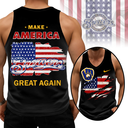 LIMITED EDITION - NEW CUSTOMIZED MLB15 MBS MILWAUKEE BREWERS UNISEX TANK TOP