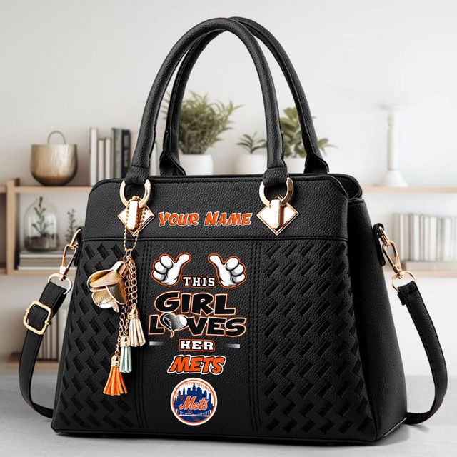 LIMITED EDITION - NEW CUSTOMIZED MLB17 NYM NEW YORK METS ZIP HANDBAG MULTICOLOR
