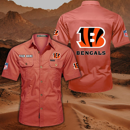 SPECIAL EDITION - NEW CUSTOMIZED NFL16 CCB CINCINNATI BENGALS MUTICOLOR MEN'S CARGO SHIRT