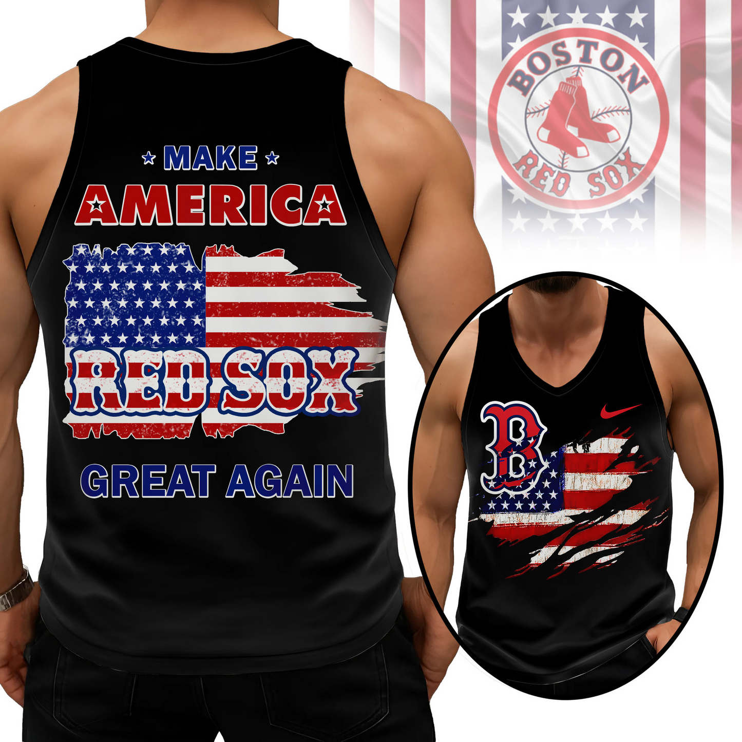 LIMITED EDITION - NEW CUSTOMIZED MLB03 BRS BOSTON RED SOX UNISEX TANK TOP