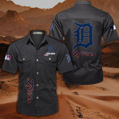LIMITED EDITION - NEW CUSTOMIZED MLB16 DTS DETROIT TIGERS MEN'S CARGO SHIRT