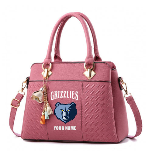 LIMITED EDITION - NEW CUSTOMIZED NBA13 MGR MEMPHIS GRIZZLIES ZIP HANDBAG MULTICOLOR