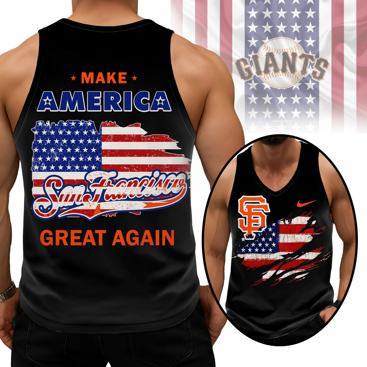 LIMITED EDITION - NEW CUSTOMIZED MLB06 SFG SAN FRANCISCO GIANTS UNISEX TANK TOP