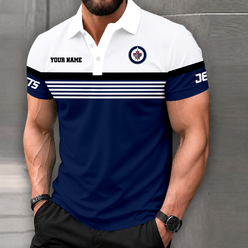 LIMITED EDITION - NEW CUSTOMIZED NHL21 WPJ WINNIPEG JETS POLO SHIRT