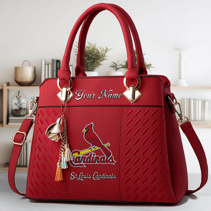 LIMITED EDITION - NEW CUSTOMIZED MLB24 SLC ST. LOUIS CARDINALS ZIP HANDBAG MULTICOLOR