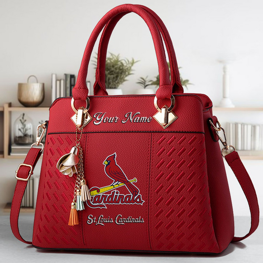 LIMITED EDITION - NEW CUSTOMIZED MLB24 SLC ST. LOUIS CARDINALS ZIP HANDBAG MULTICOLOR