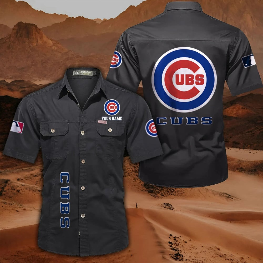 LIMITED EDITION - NEW CUSTOMIZED MLB04 CCS CHICAGO CUBS MEN'S CARGO SHIRT