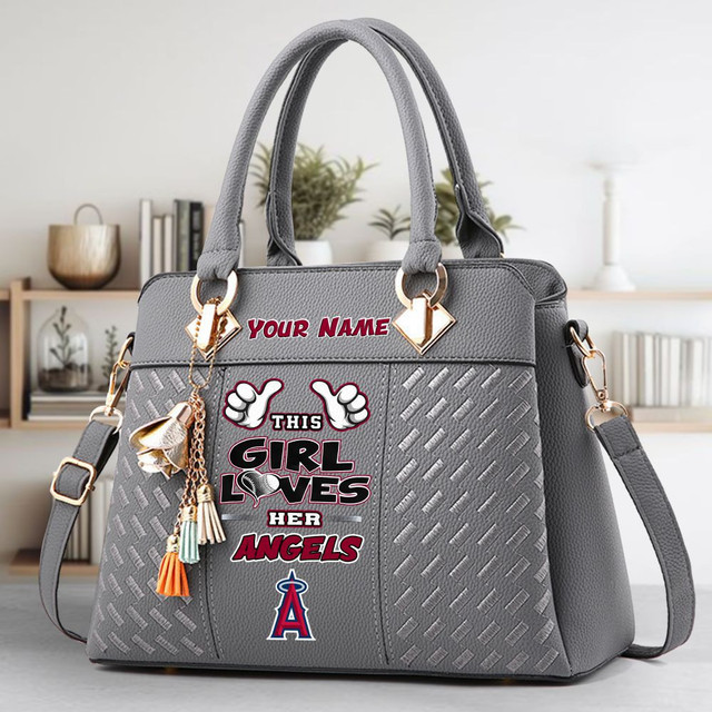 LIMITED EDITION - NEW CUSTOMIZED MLB27 LAA LOS ANGELES ANGELS ZIP HANDBAG MULTICOLOR