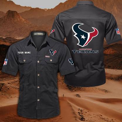 SPECIAL EDITION - NEW CUSTOMIZED NFL15 HTT HOUSTON TEXANS MUTICOLOR MEN'S CARGO SHIRT