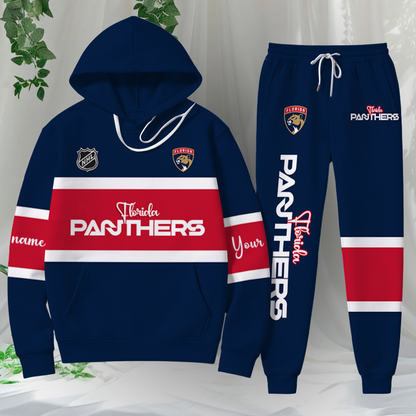 LIMITED EDITION - NEW CUSTOMIZED NHL01 FLORIDA PANTHERS HOODIE & SWEATPANTS SET