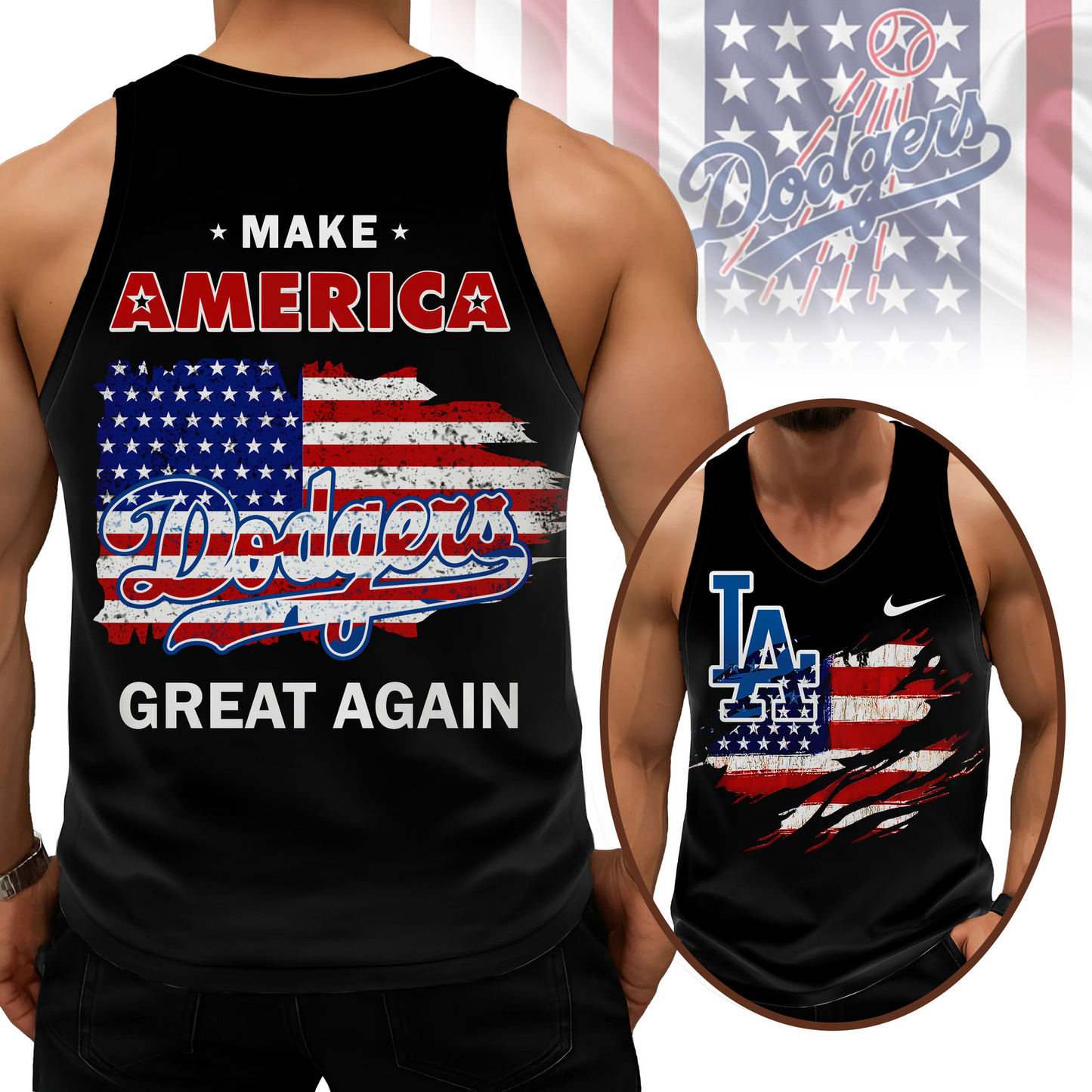 LIMITED EDITION - NEW CUSTOMIZED MLB02 LAD LOS ANGELES DODGERS UNISEX TANK TOP