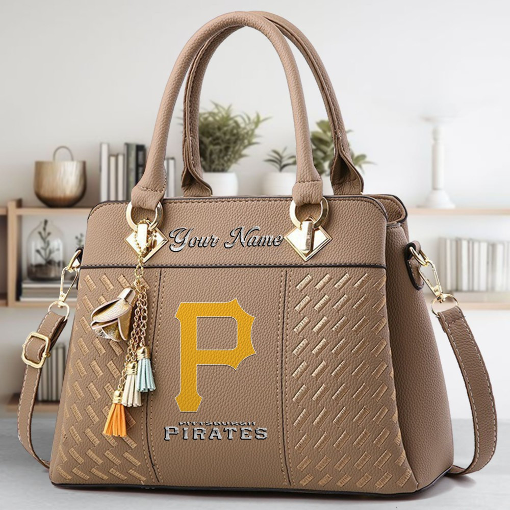 LIMITED EDITION - NEW CUSTOMIZED MLB29 PHP PITTSBURGH PIRATES ZIP HANDBAG MULTICOLOR