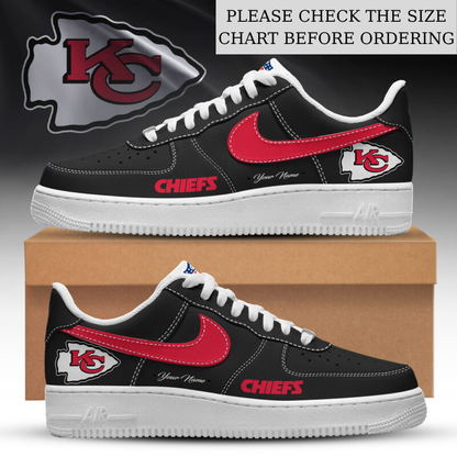 LIMITED EDITION - NEW CUSTOMIZED NFL01 KCC KANSAS CITY CHIEFS AF1 SHOES
