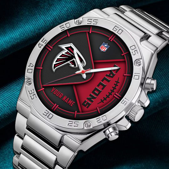 LIMITED EDITION - NEW CUSTOMIZED NFL18 ATF ATLANTA FALCONS LUXURY STAINLESS STEEL WATCH