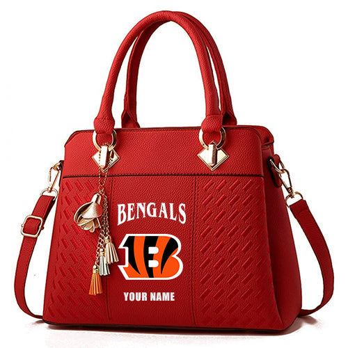 LIMITED EDITION - NEW CUSTOMIZED NFL16 CCB CINCINNATI BENGALS HANDBAG IN MULTIPLE COLORS