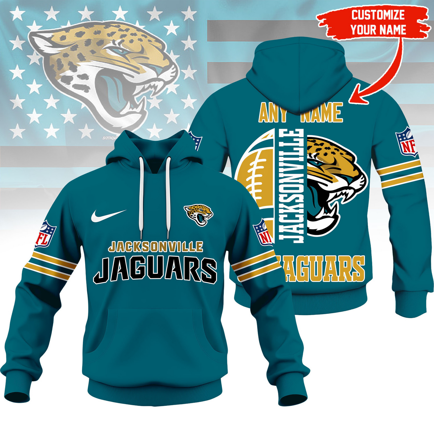 LIMITED EDITION - NEW CUSTOMIZED NFL30 JSJ JACKSONVILLE JAGUARS T-SHIRT, HOODIE, ZIP HOODIE