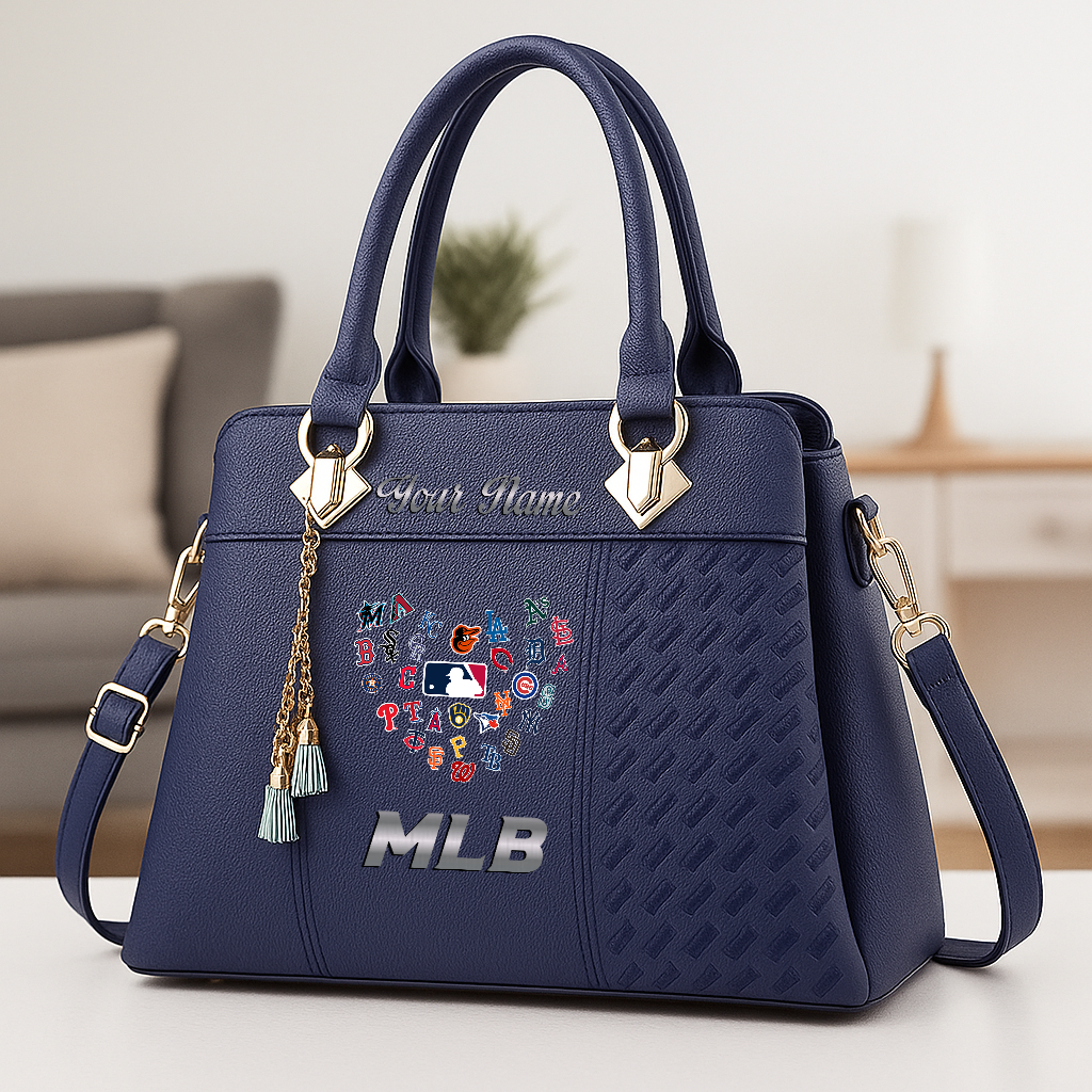 LIMITED EDITION - NEW CUSTOMIZED MLB32 MLB ALL TEAMS ZIP HANDBAG MULTICOLOR