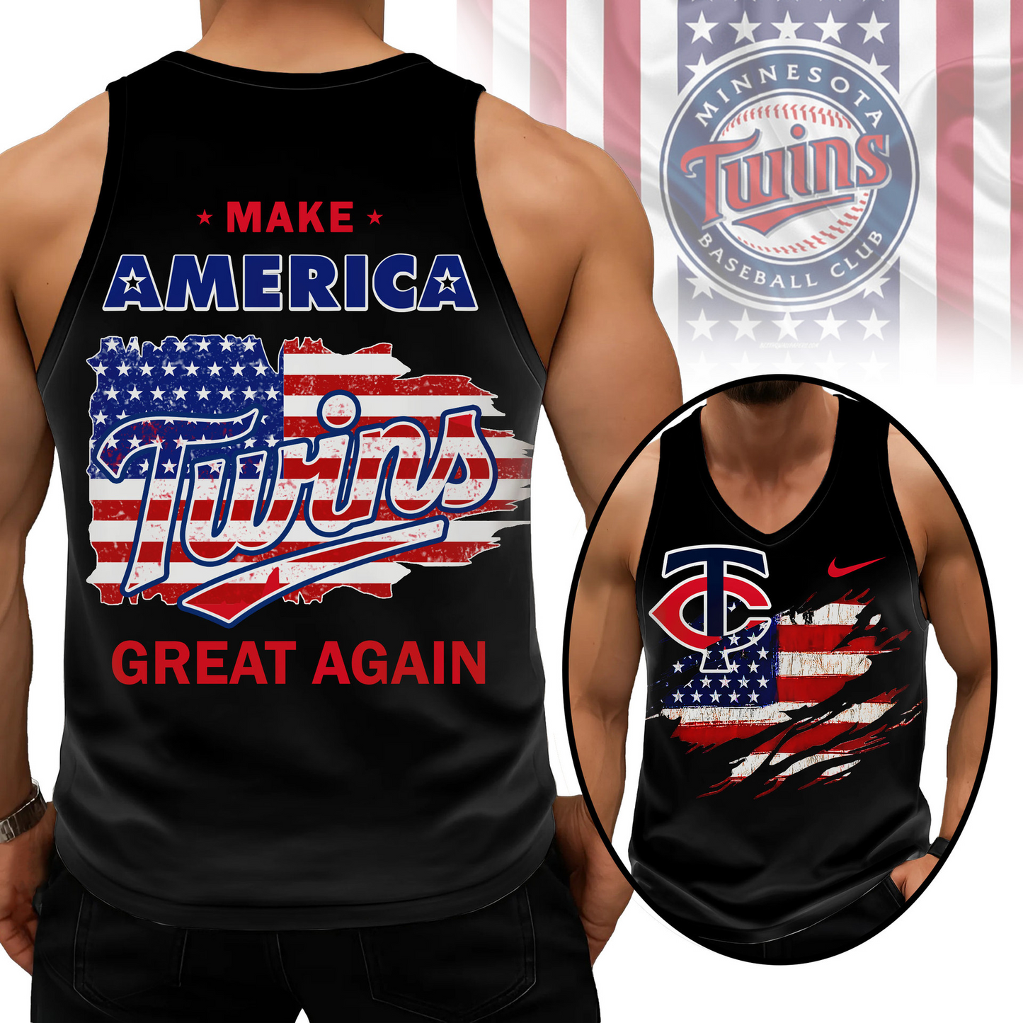 LIMITED EDITION - NEW CUSTOMIZED MLB22 MTS MINNESOTA TWINS UNISEX TANK TOP